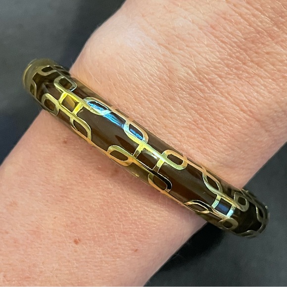 AHC Sailor Bracelet; translucent smoky brown and gold - Picture 1 of 4